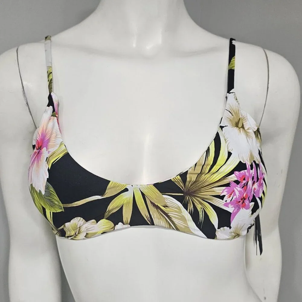 Volcom Shore She Can Scoop-Neck Bikini Top Size Large - Picture 2 of 8